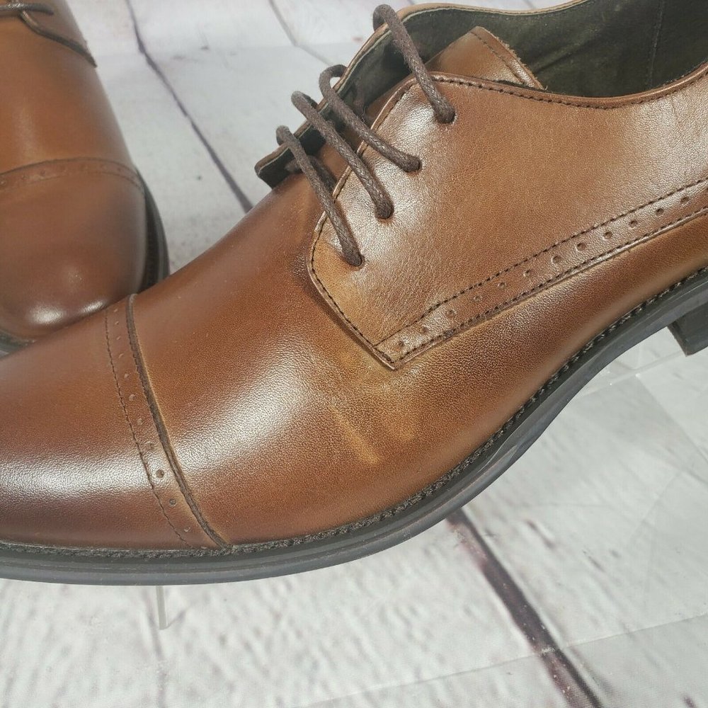 Asher Green Men's Brown Genuine Leather Oxford Shoes - Picture 5 of 9
